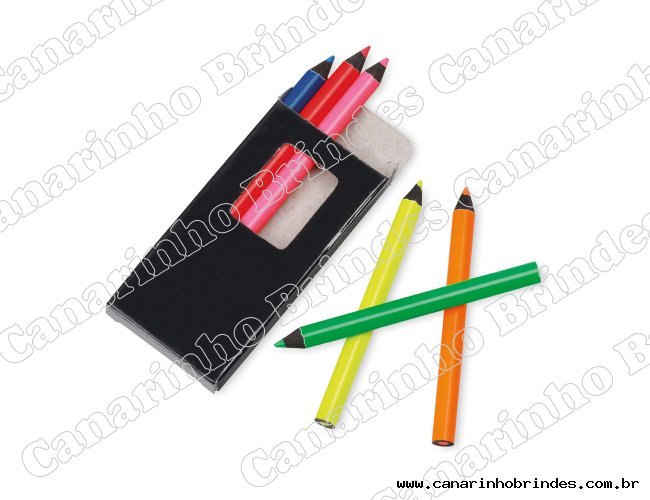 Caixa com 6 lápis de cor personalizada