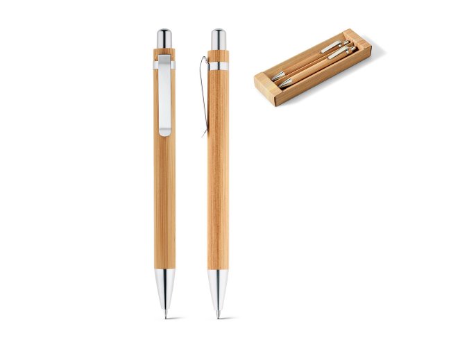 Kit Caneta e Lapiseira c/ Corpo em Bambu 410
