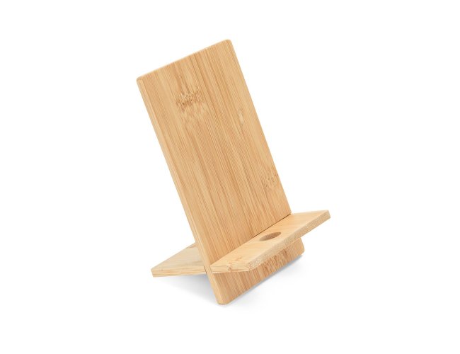 Suporte para celular em bambu, desmontável em duas partes