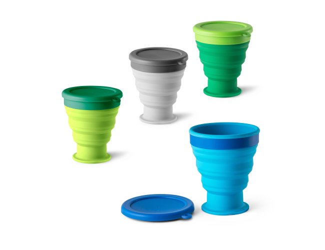 Copo de viagem em silicone e PP 400 mL Personalizado