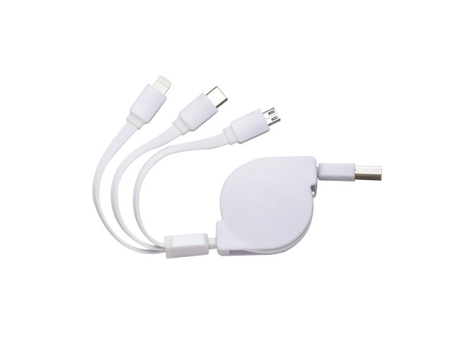 Cabo USB Retr�til 3 em 1 Personalizado