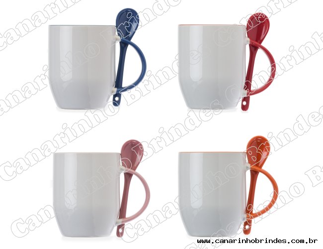 Caneca Cermica c/ Colher - 1008