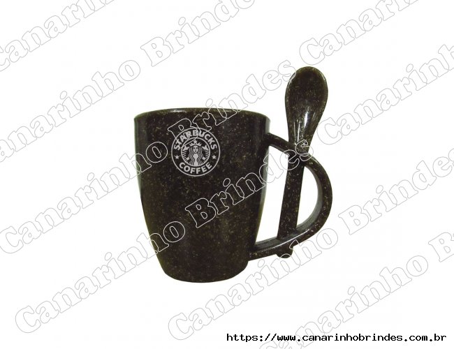 Caneca com colher de Fibra de Coco