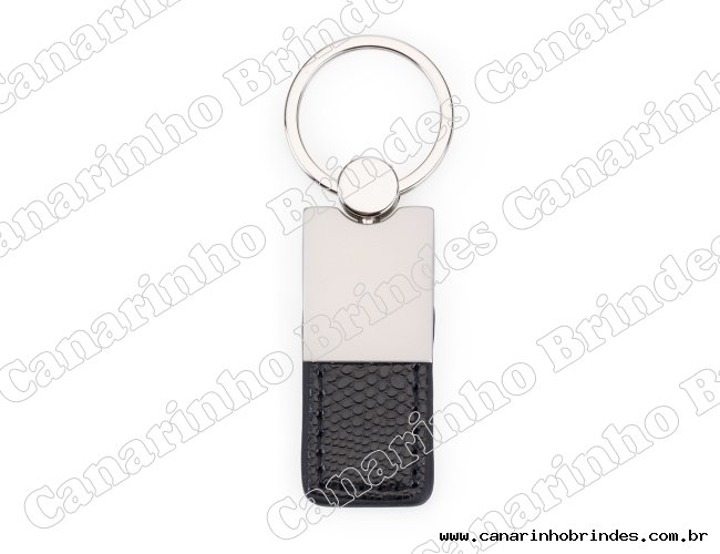 Chaveiro Metal com Couro Personalizado-