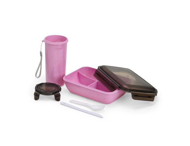 Kit Copo e Marmita Fibra de Bambu Personalizado