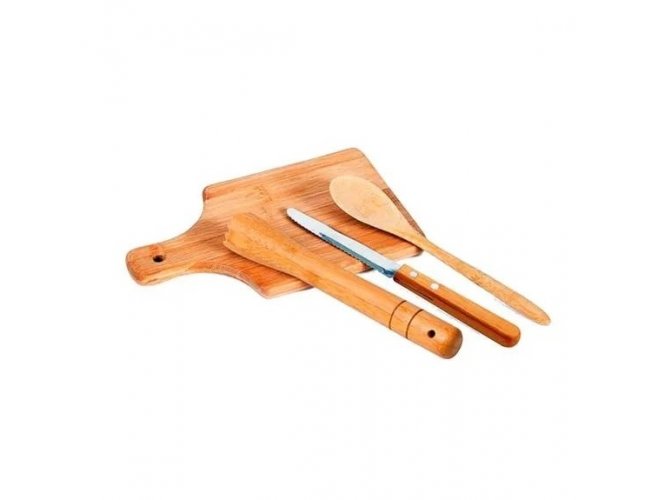 Kit Para Caipirinha Em Bambu / Madeira Ibiza - 4 Ps