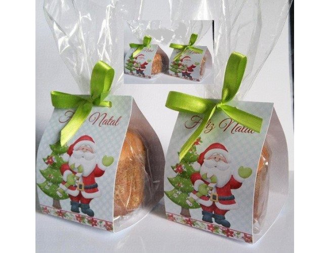 Lembrancinha de Natal - Caixinha para Mini Panetone de 80gr