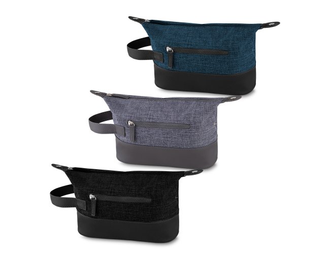 Necessaire Nylon com detalhes em Couro Sinttico